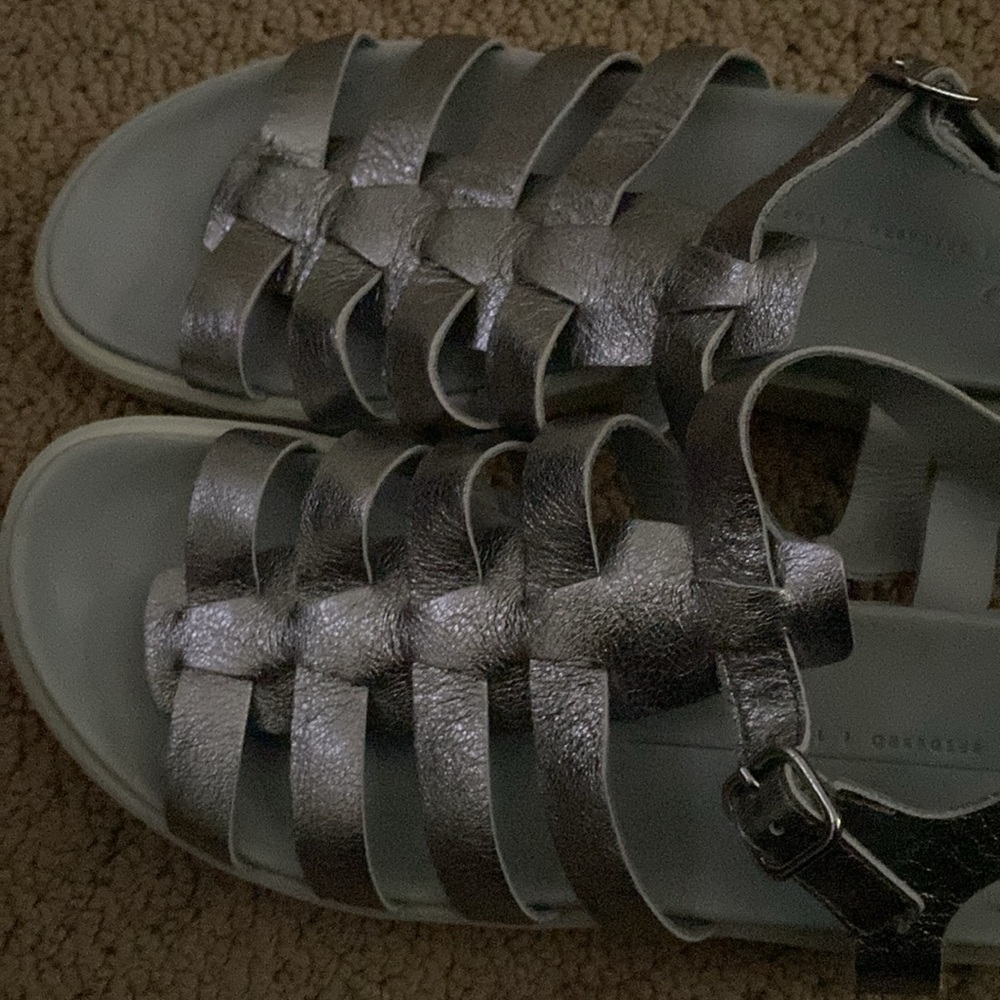 Ecco leather metallic silver sandal - Picture 3 of 3